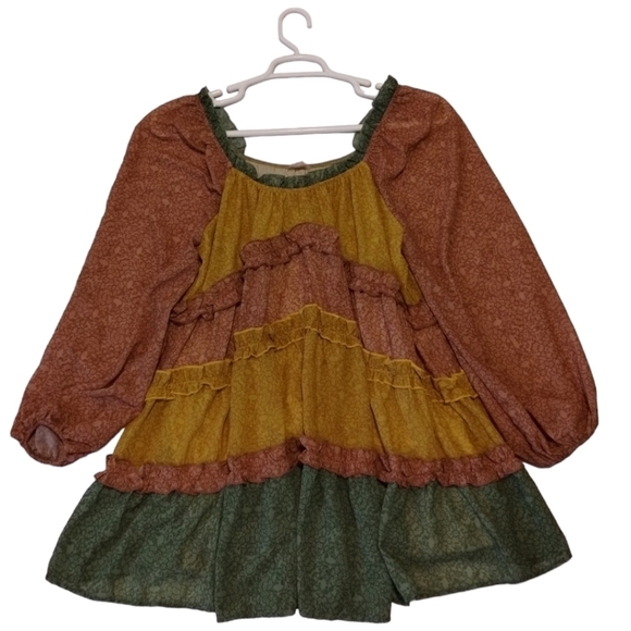 Love Colette Swing Ruffled Mini-Dress Women's S Boho Cottage Coquette - Picture 6 of 9